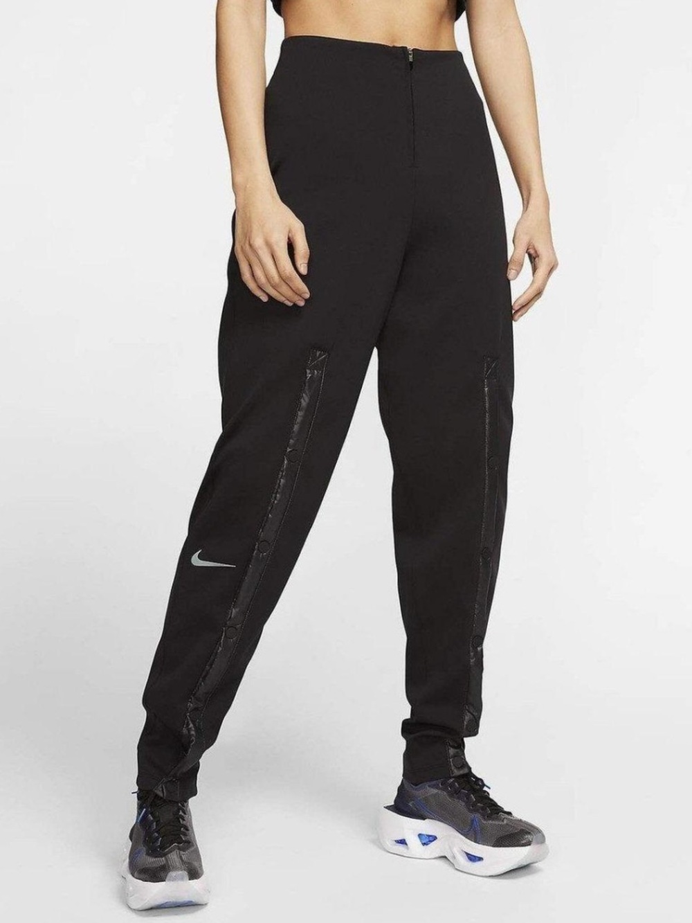 NIKE Women's Sportswear City Ready Fleece Snap Leg Pants Black Size Medium